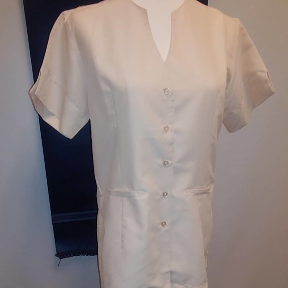 Uniform Shirt Jacket Cream Small New High End by Yeah Baby Retired Style - Picture 7 of 8